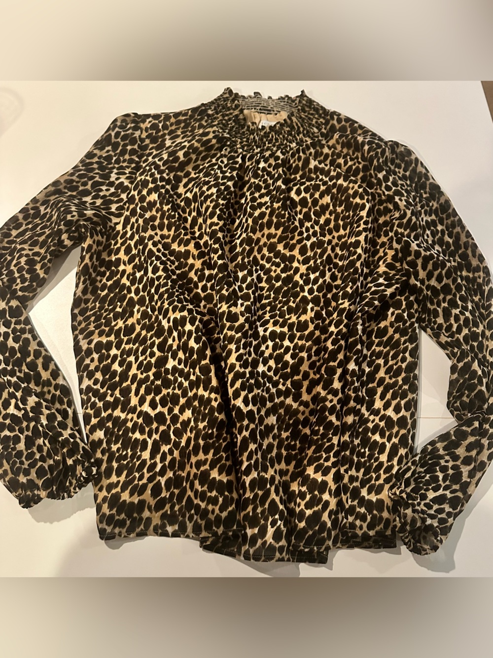 NWOT J. Crew Leopard-Print Top Sz large.